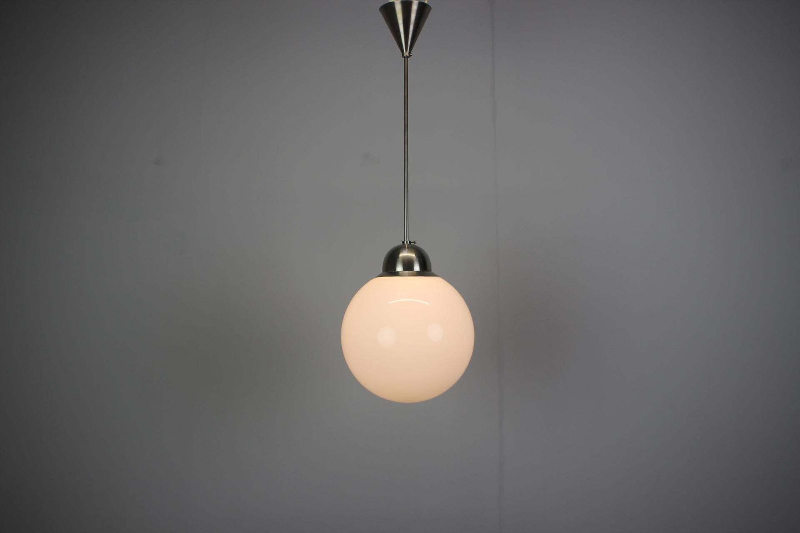 Art Deco Glass Globe Pendant Chandelier, Europe, 1930s photo 481.0