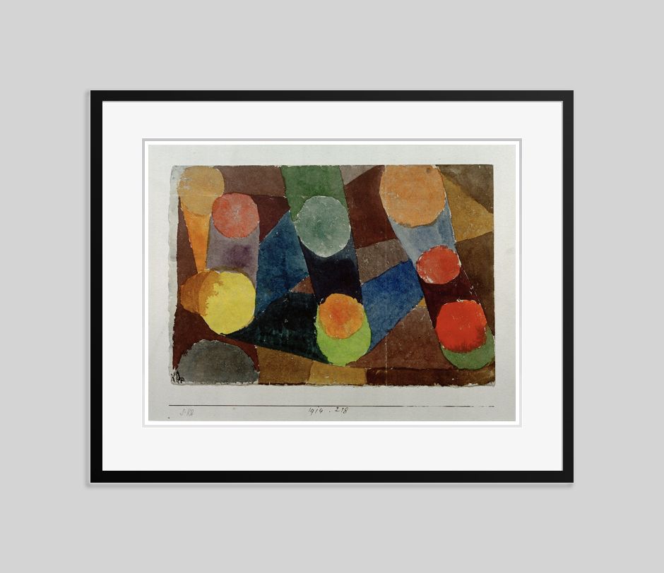 Paul Klee 'Colour Circles Connected By Colour Bands' Archival Pigment Print Framed In Black