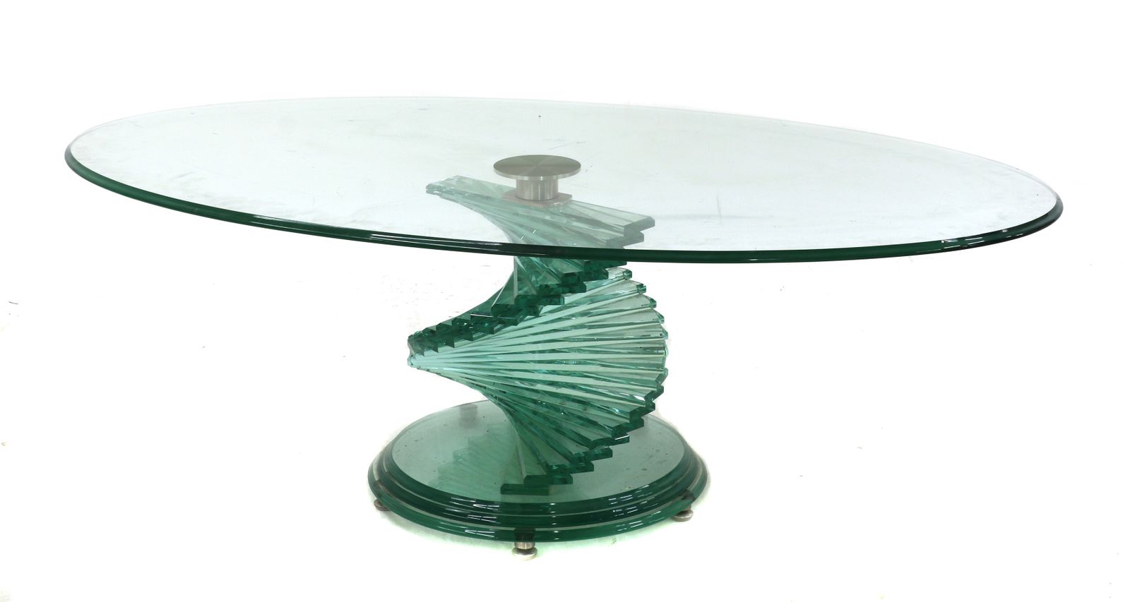 1970's Retro Glass Spiral Coffee Table photo 800.0