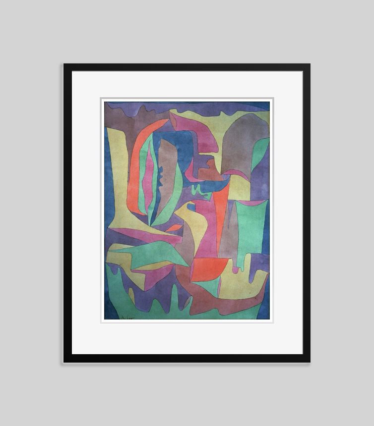 Paul Klee 'Landscape' Archival Pigment Print Framed In Black