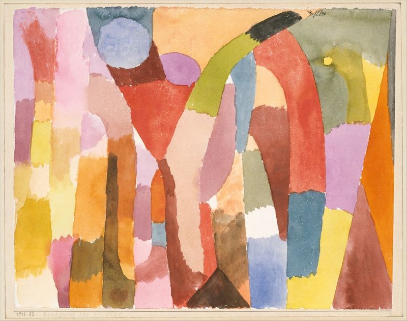 Paul Klee 'Movement Of Vaulted Chambers' Archival Pigment Print Framed In Black photo furniture