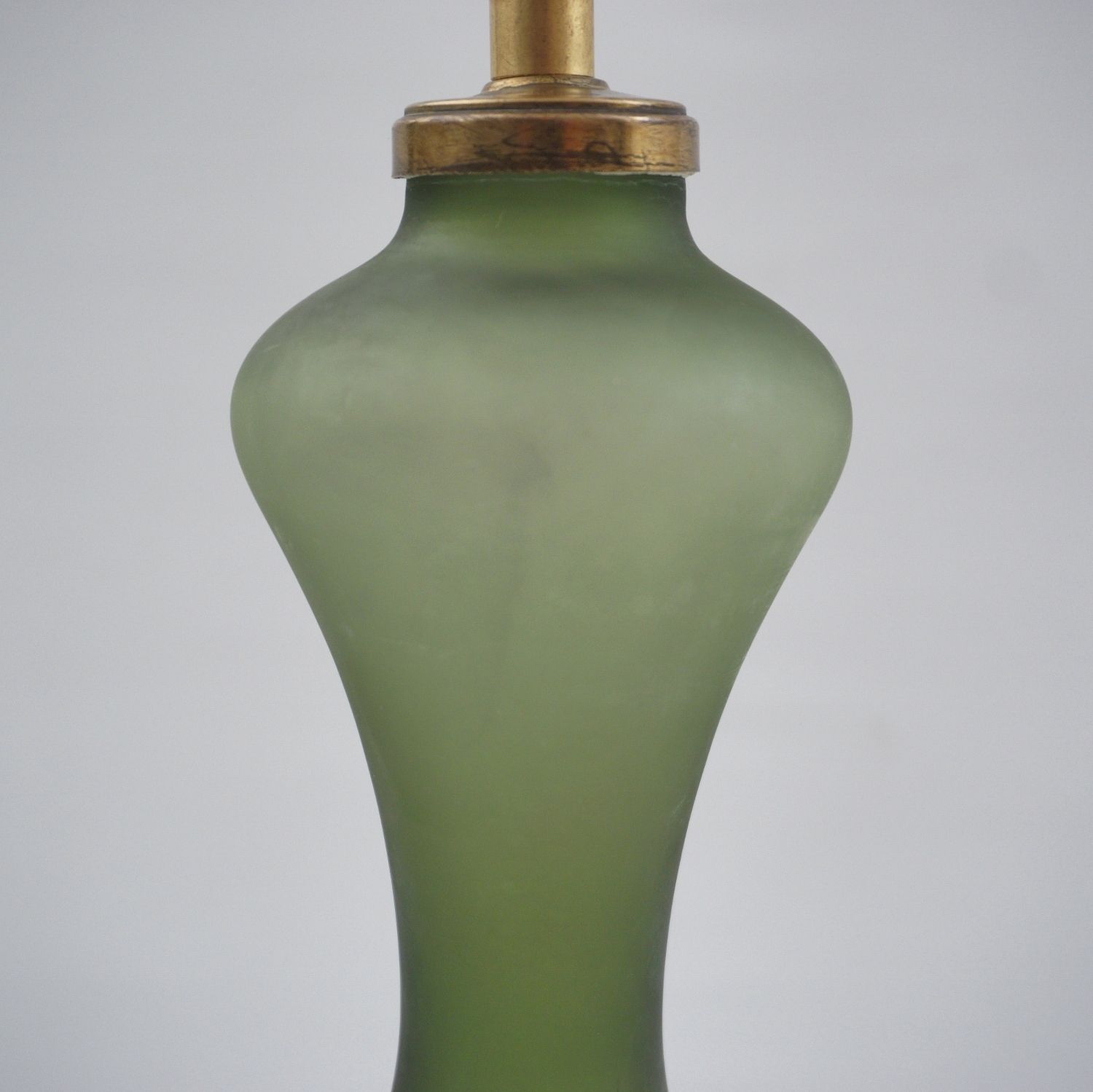 photo vinterior Art Nouveau Baccarat Satin Glass & Ormolu Table Lamp, 1890`s Ca, French   Rewired