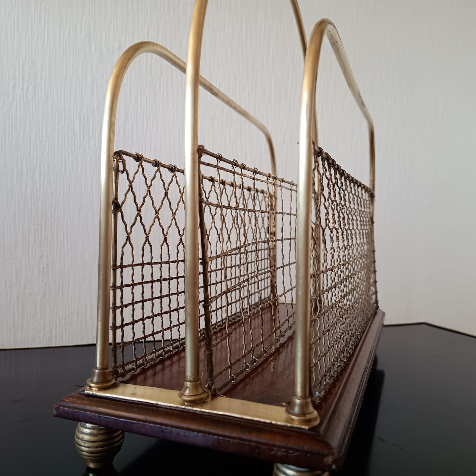 Arts And Craft S Hall Brass And Mahogany Paper Stand Or Magazine Rack 1890 1910 photo Home Decor