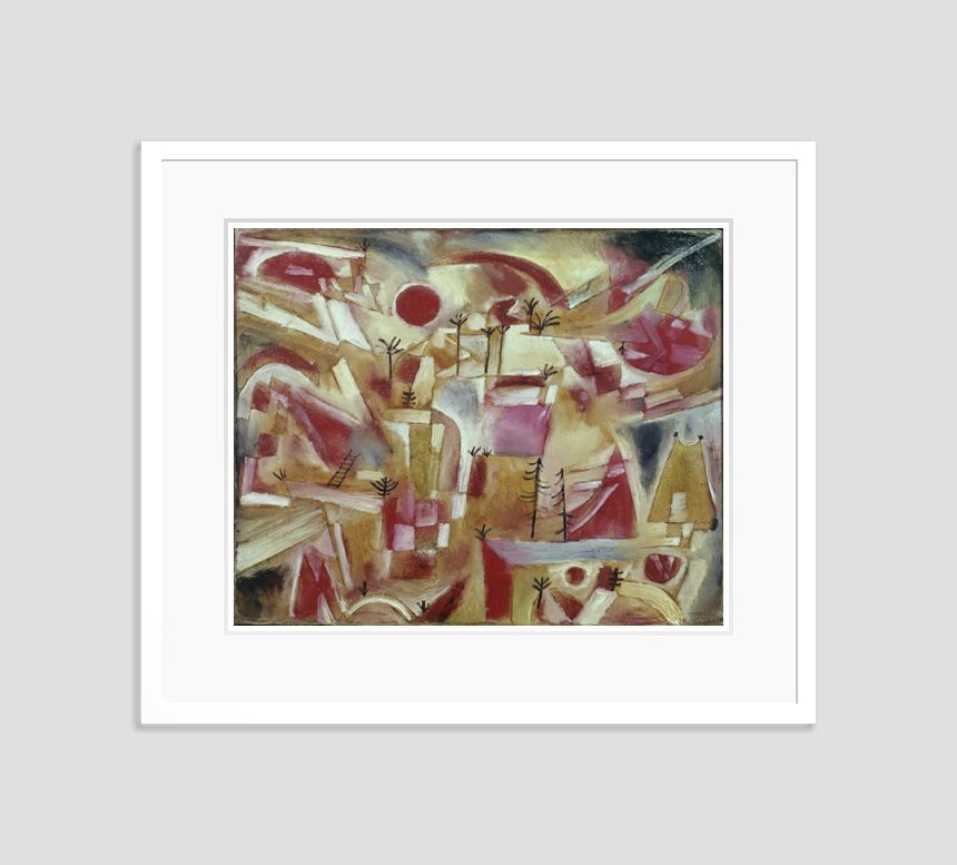 Paul Klee 'Rock Landscape Palms And Firs' Archival Pigment Print Framed In White