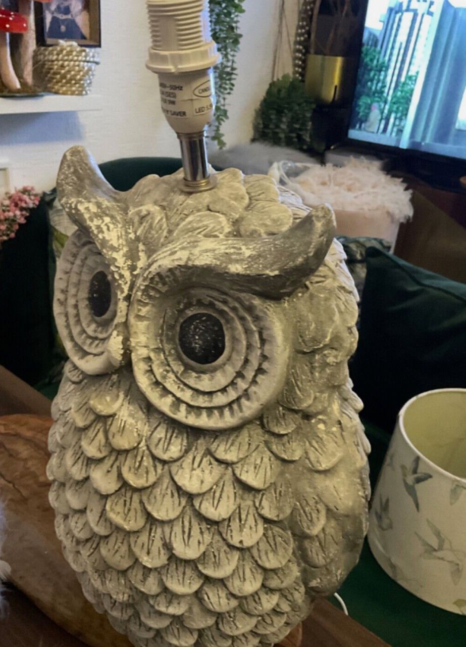 Owl Table Lamp One Of A Kind Handcrafted Bird Lamp photo vinterior