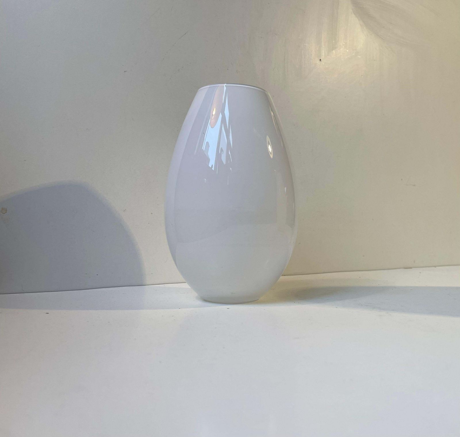 Cocoon   Green & White Opaline Glass Vases By Peter Svarrer For Holmegaard photo for sale