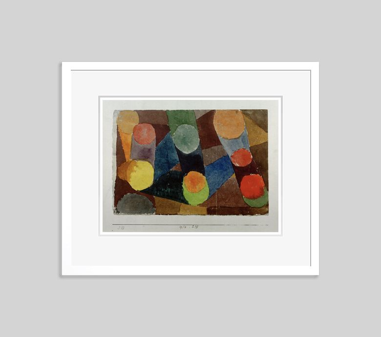 Paul Klee 'Colour Circles Connected By Colour Bands' Archival Pigment Print Framed In White