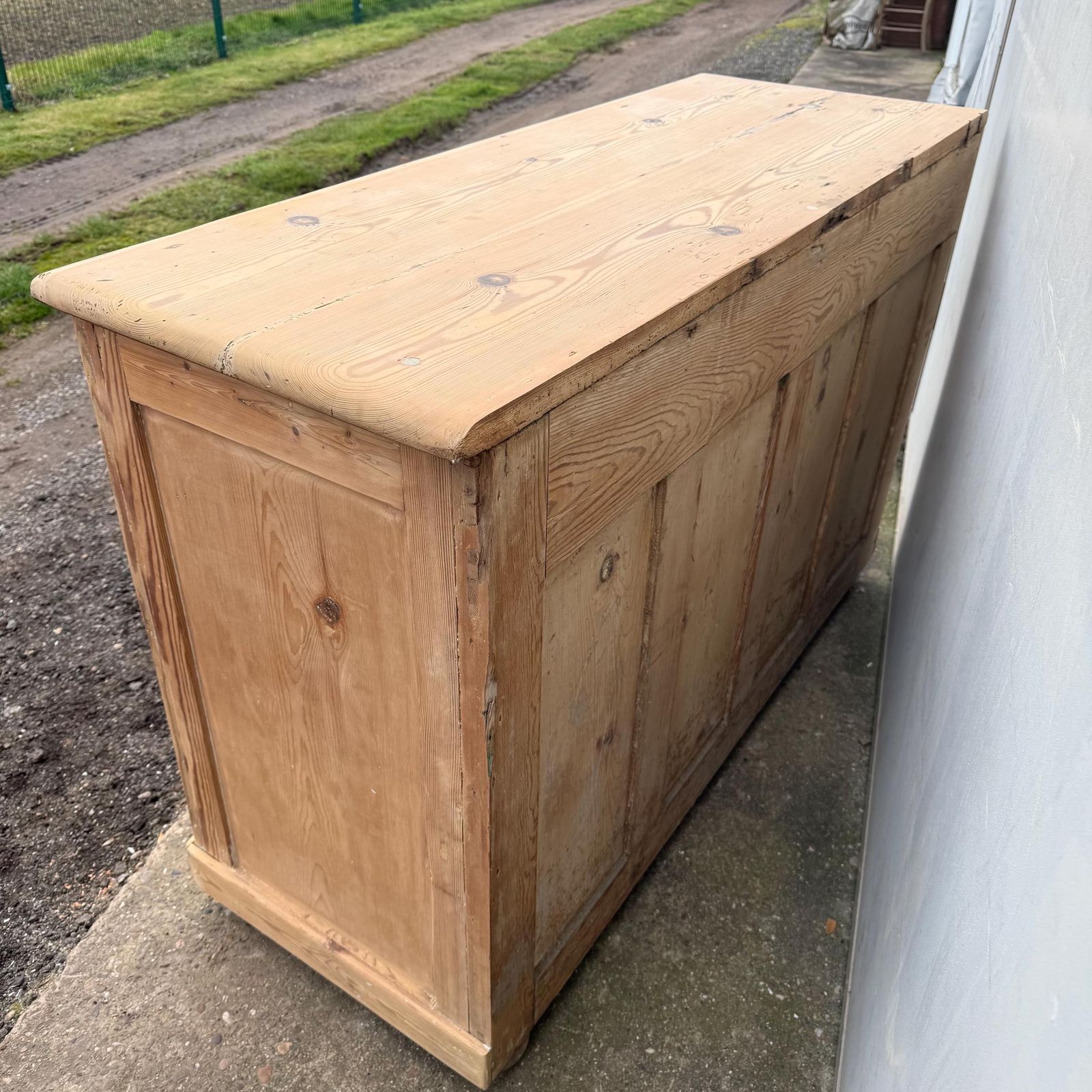 Dresser Base Cupboard, Drawers, Storage, Victorian Pine photo vintage
