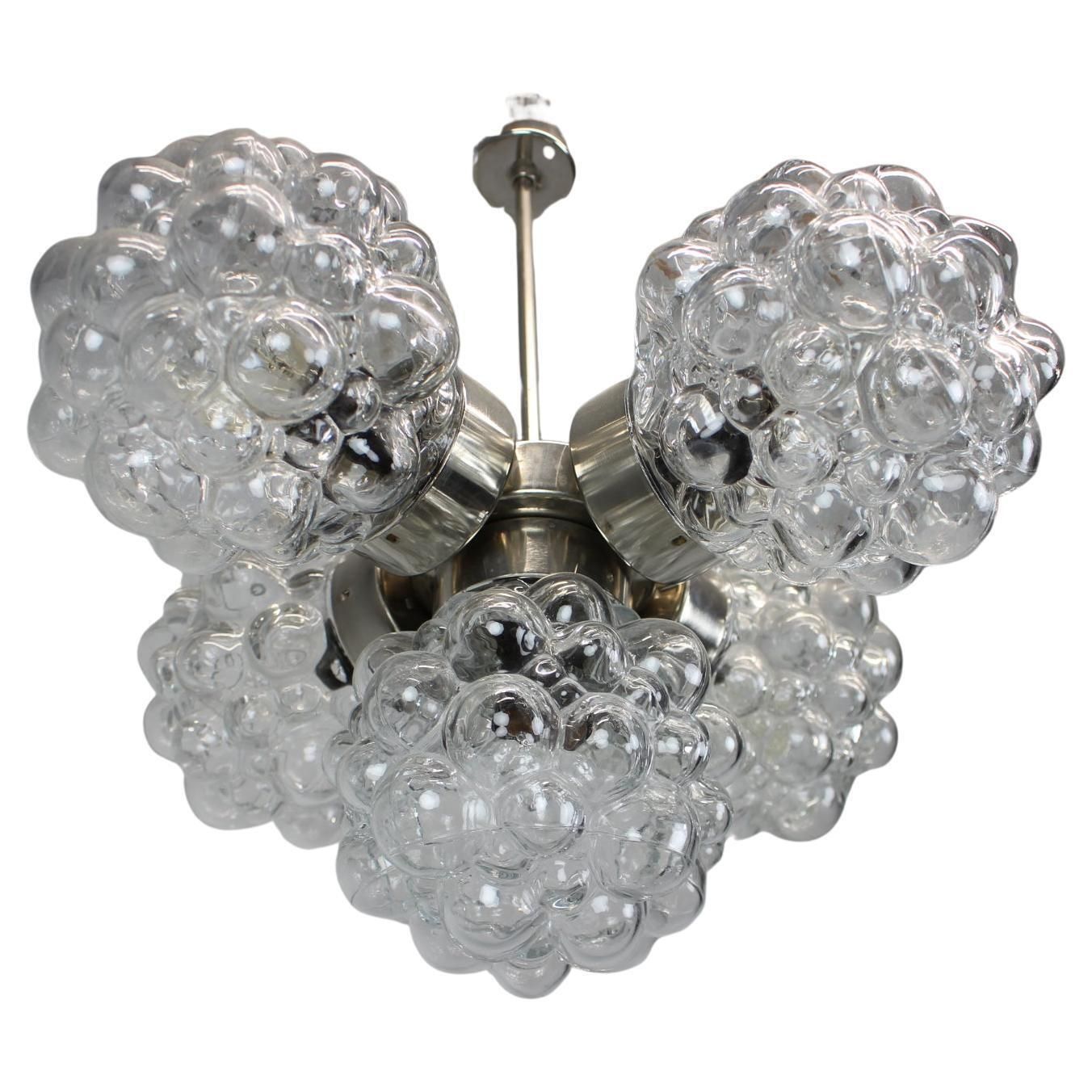 Bubble Glass Chandelier By Kamenický šenov, Czechoslovakia, 1970s