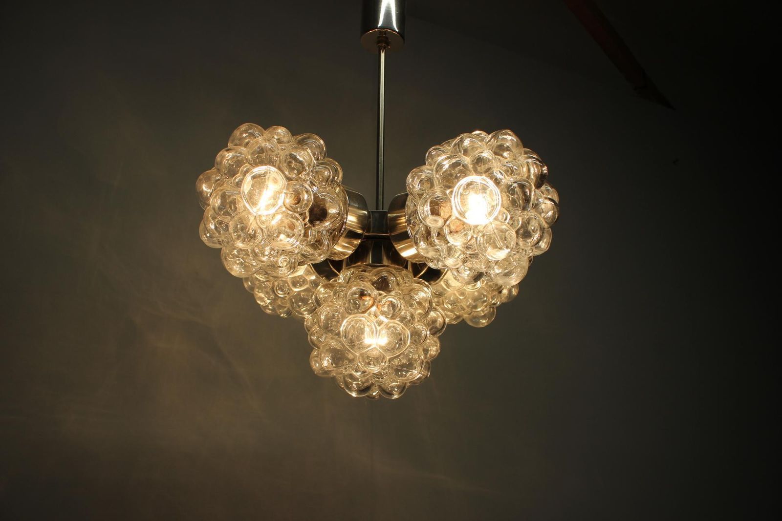 492.0 Bubble Glass Chandelier By Kamenický šenov, Czechoslovakia, 1970s photo