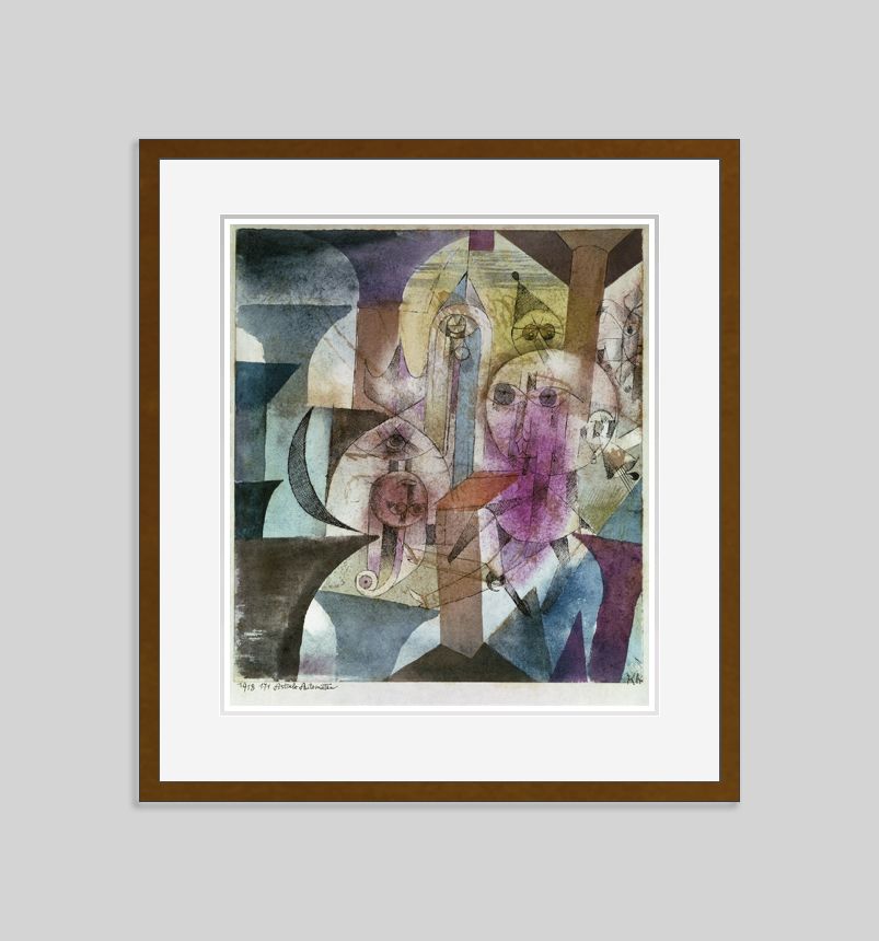 Paul Klee 'Astral Automations' Archival Pigment Print Framed In Brown