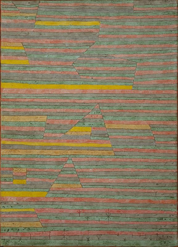 Paul Klee 'Monuments At G' Archival Pigment Print Framed In Brown photo furniture
