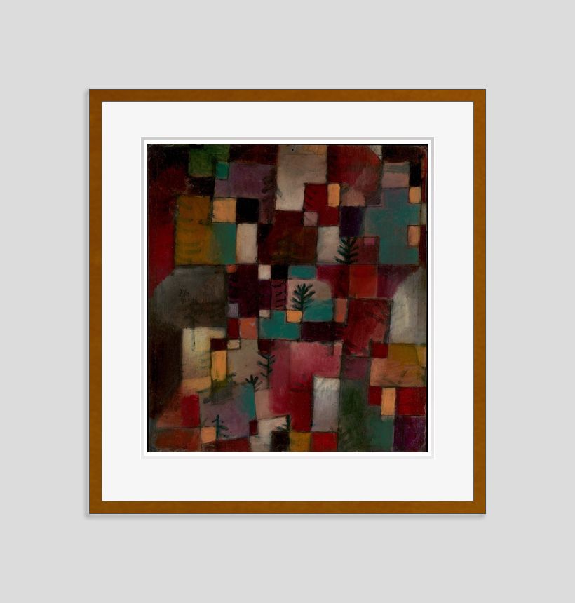 Paul Klee 'Redgreen And Violet Yellow Rhythms' Archival Pigment Print Framed In Brown