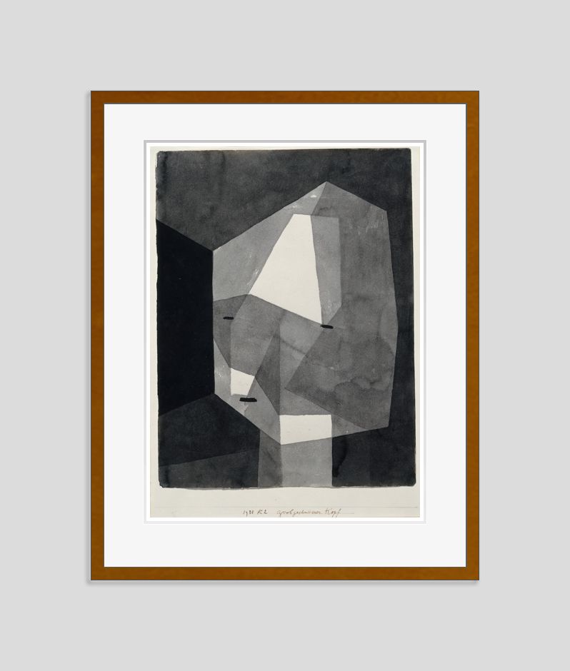 Paul Klee 'Rough Cut Head' Archival Pigment Print Framed In Brown