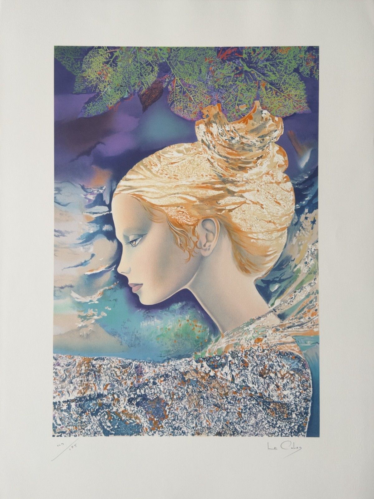 Pierre Le Colas Original Lithograph Signed Numbered Woman's Dream 1985
