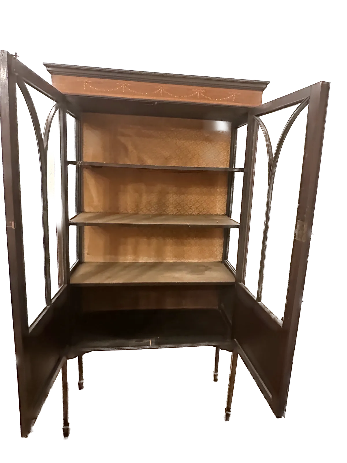 Edwardian Display Cabinet In Inlaid Mahogany With Glass Doors And Side Panels, Circa 1900. photo Furniture