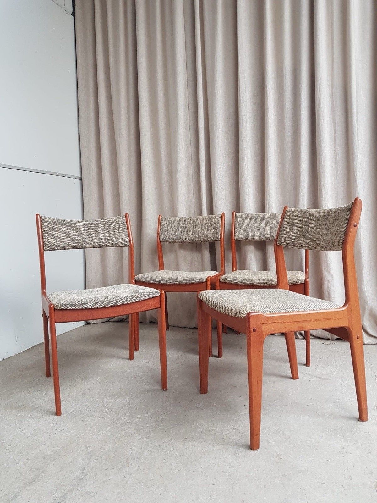 Vtg Mid Century Set 4 Johannes Andersen Danish Dining Chairs Retro Scandi R916 photo Furniture