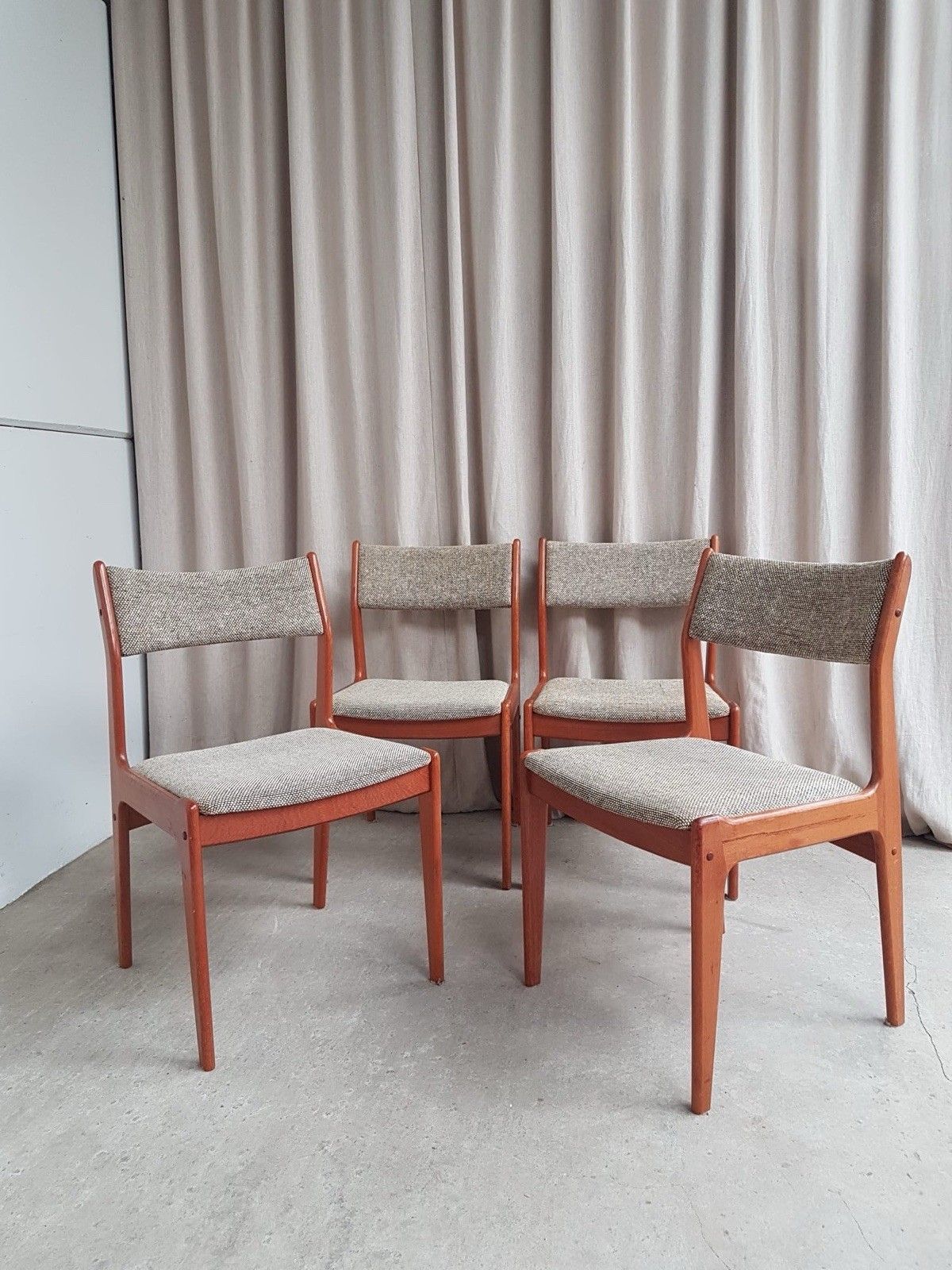 Vtg Mid Century Set 4 Johannes Andersen Danish Dining Chairs Retro Scandi R916 photo 1035.0