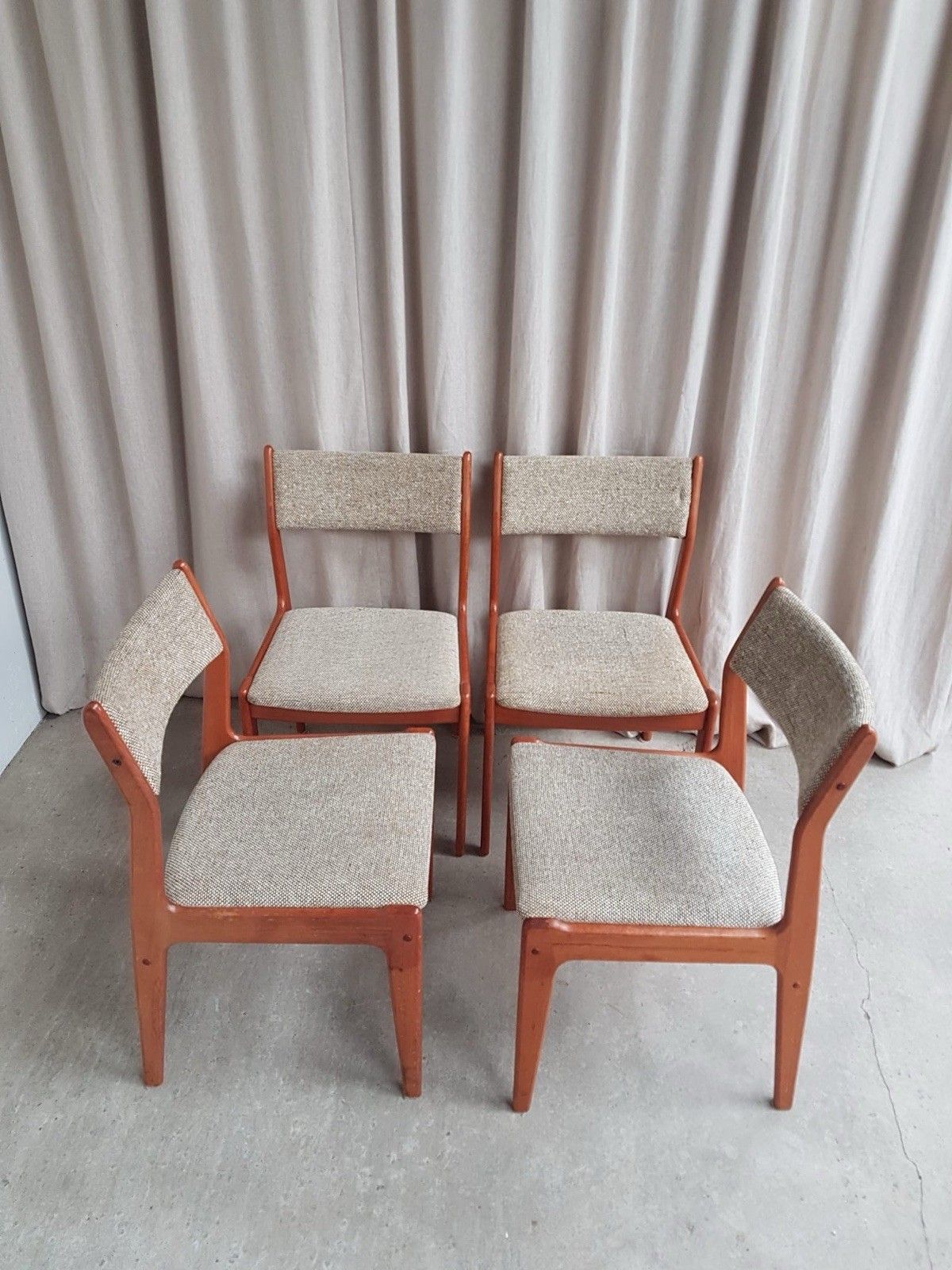 Vtg Mid Century Set 4 Johannes Andersen Danish Dining Chairs Retro Scandi R916 photo vinterior