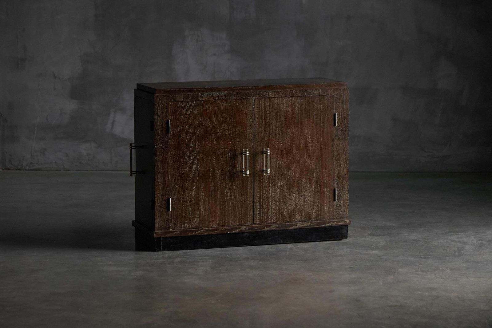 Modernist Art Deco Oak Cabinet, France, 1940s photo furniture