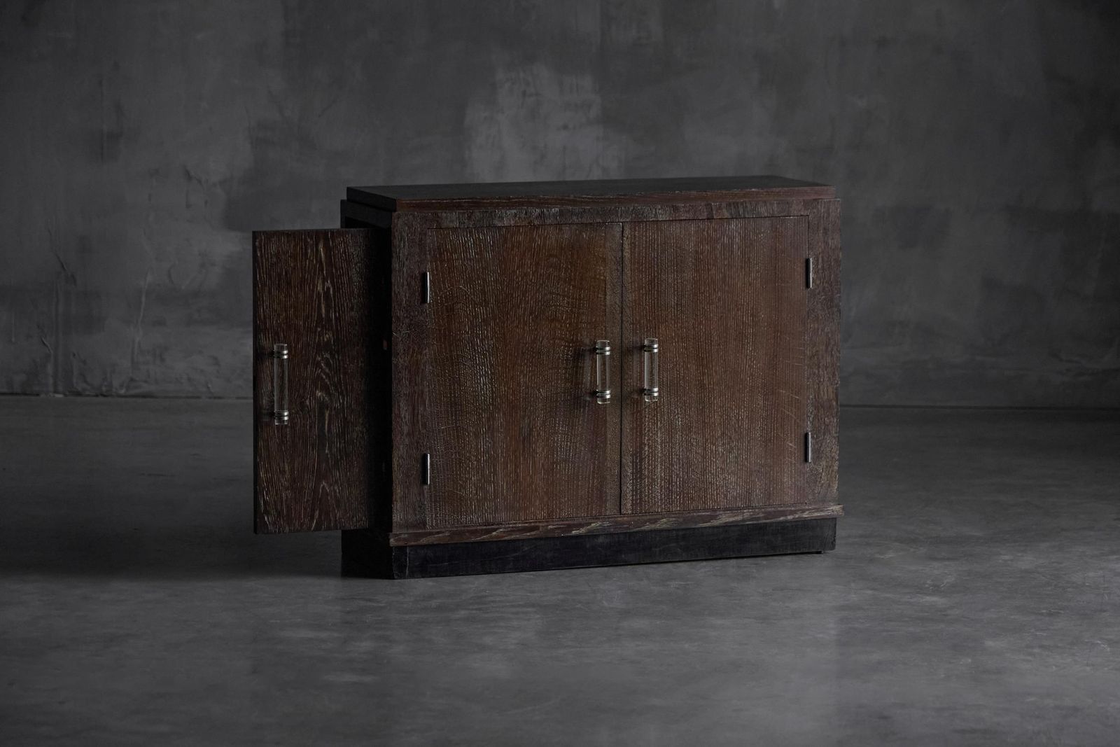 Modernist Art Deco Oak Cabinet, France, 1940s photo vinterior