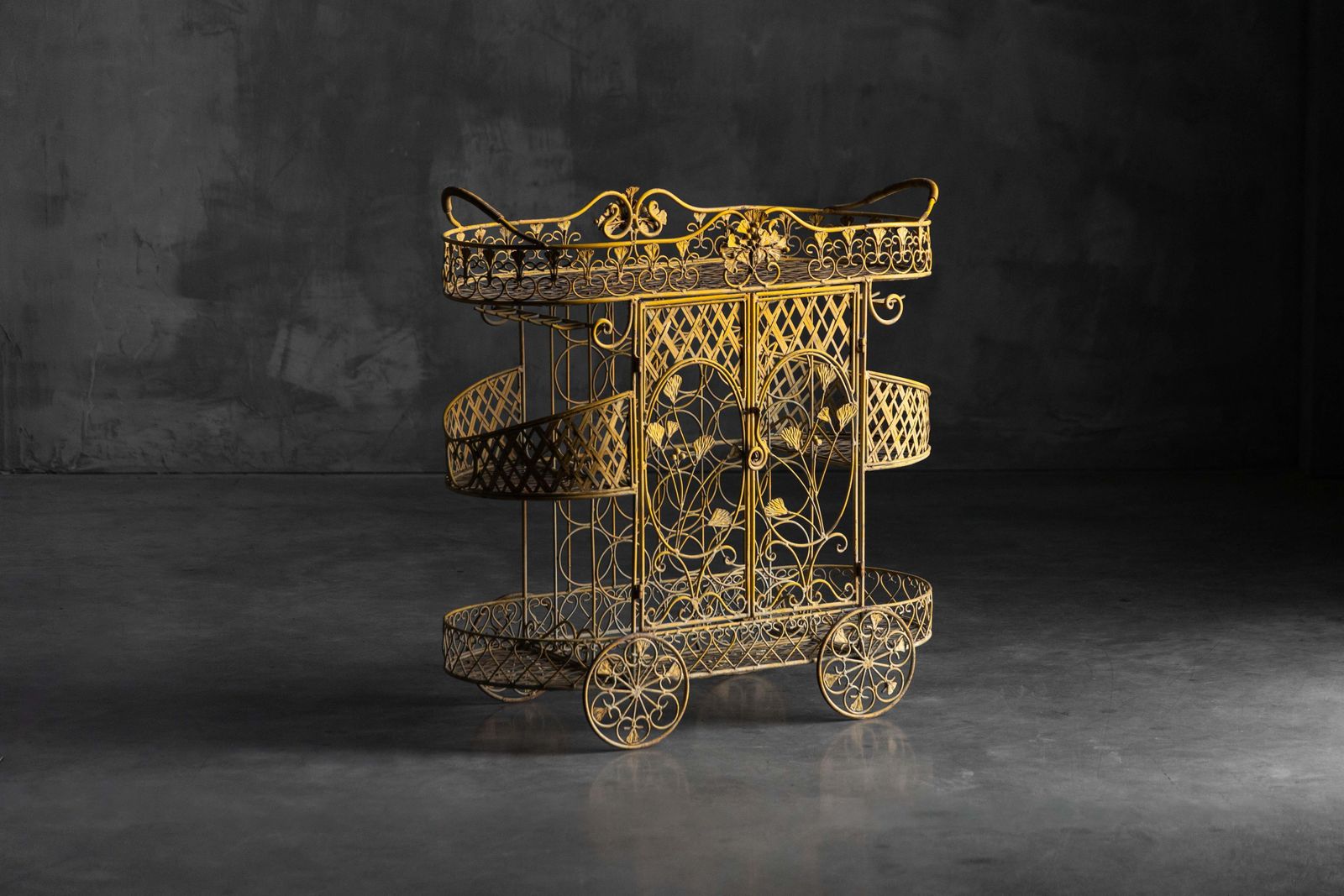 Antique Cast Iron Serving Trolley, France, Early 20th Century photo furniture