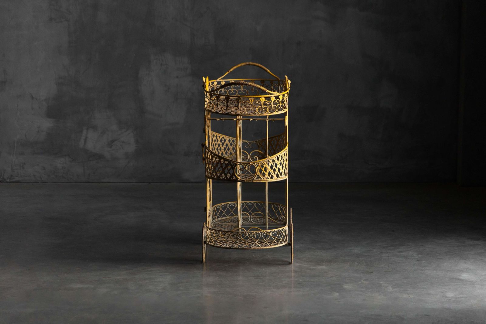 Antique Cast Iron Serving Trolley, France, Early 20th Century photo vintage