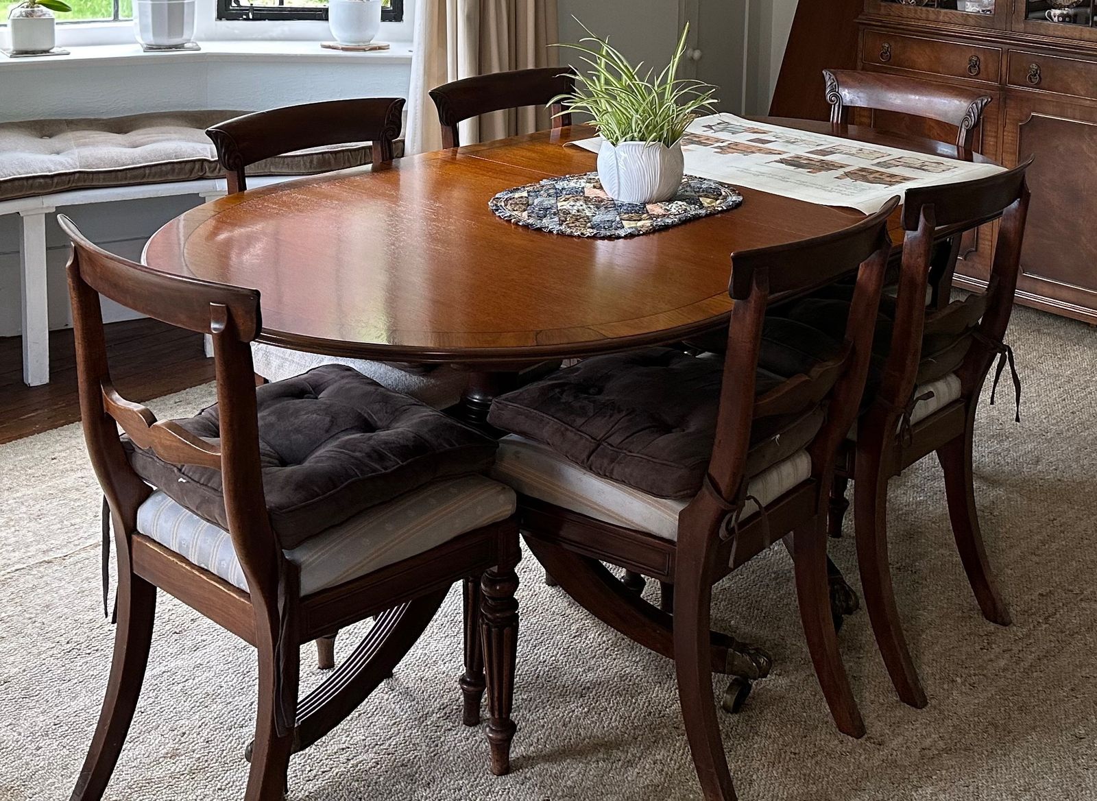Set Of Six Mid Victorian Mahogany Dining Chairs In Waring And Gillow Style photo vinterior