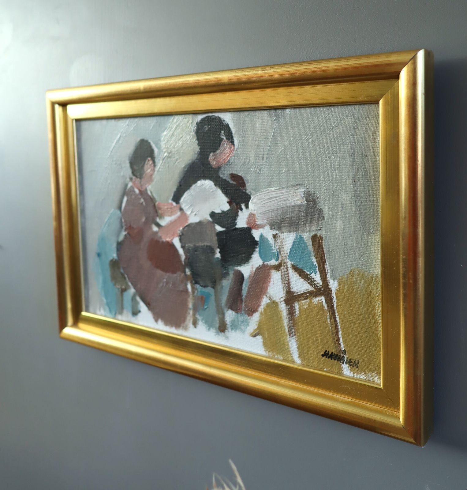 The Craft Of Two Oil Painting, Mid 20th Century photo vinterior