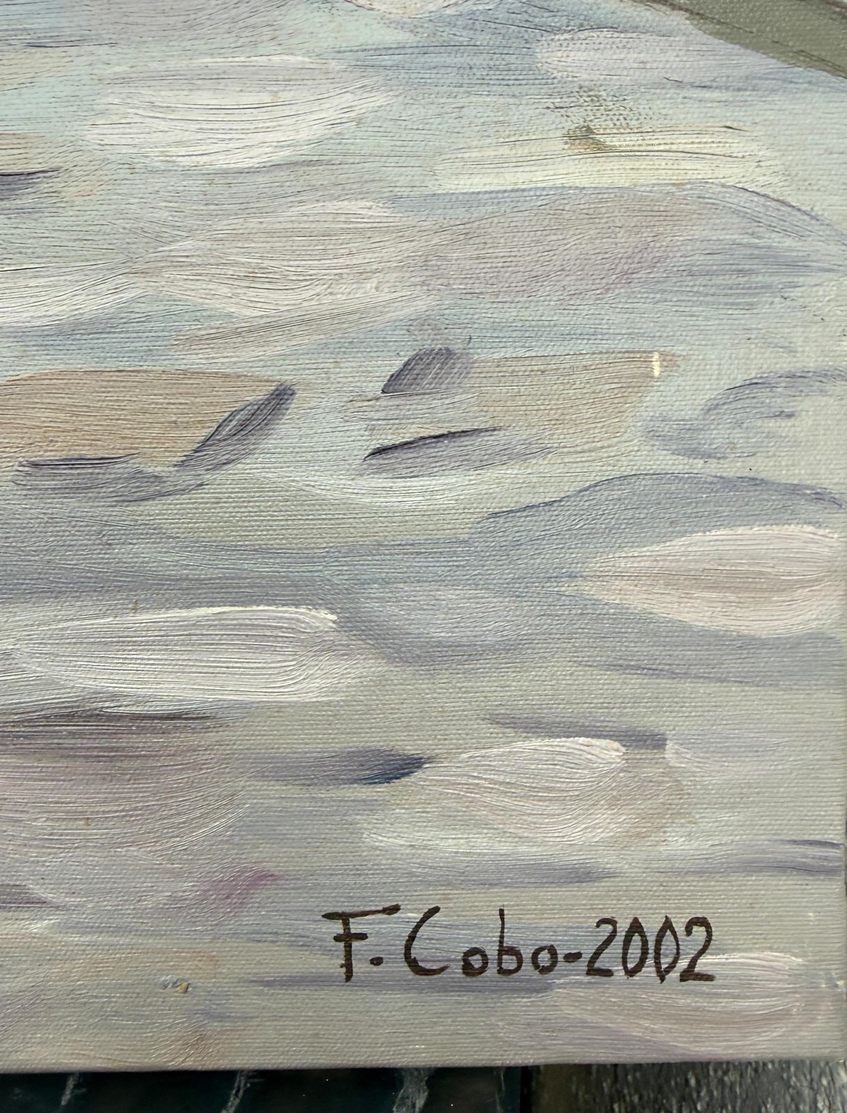 Fernando Cobo Arcas Historic Street In Sitges Spain Oil On Canvas Painting 2002 photo furniture