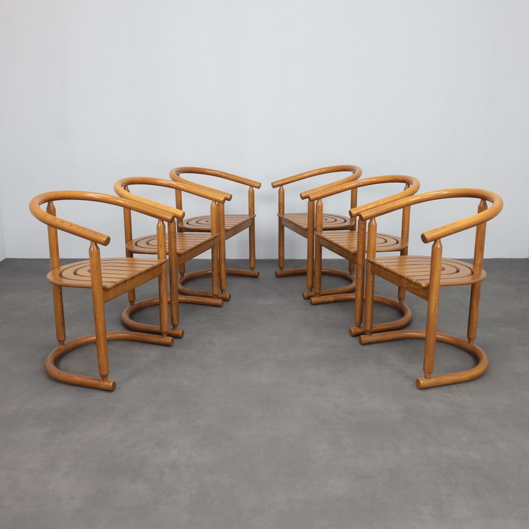 Set Of 6 Bentwood Dining Chairs By Allmilmö, 1980s