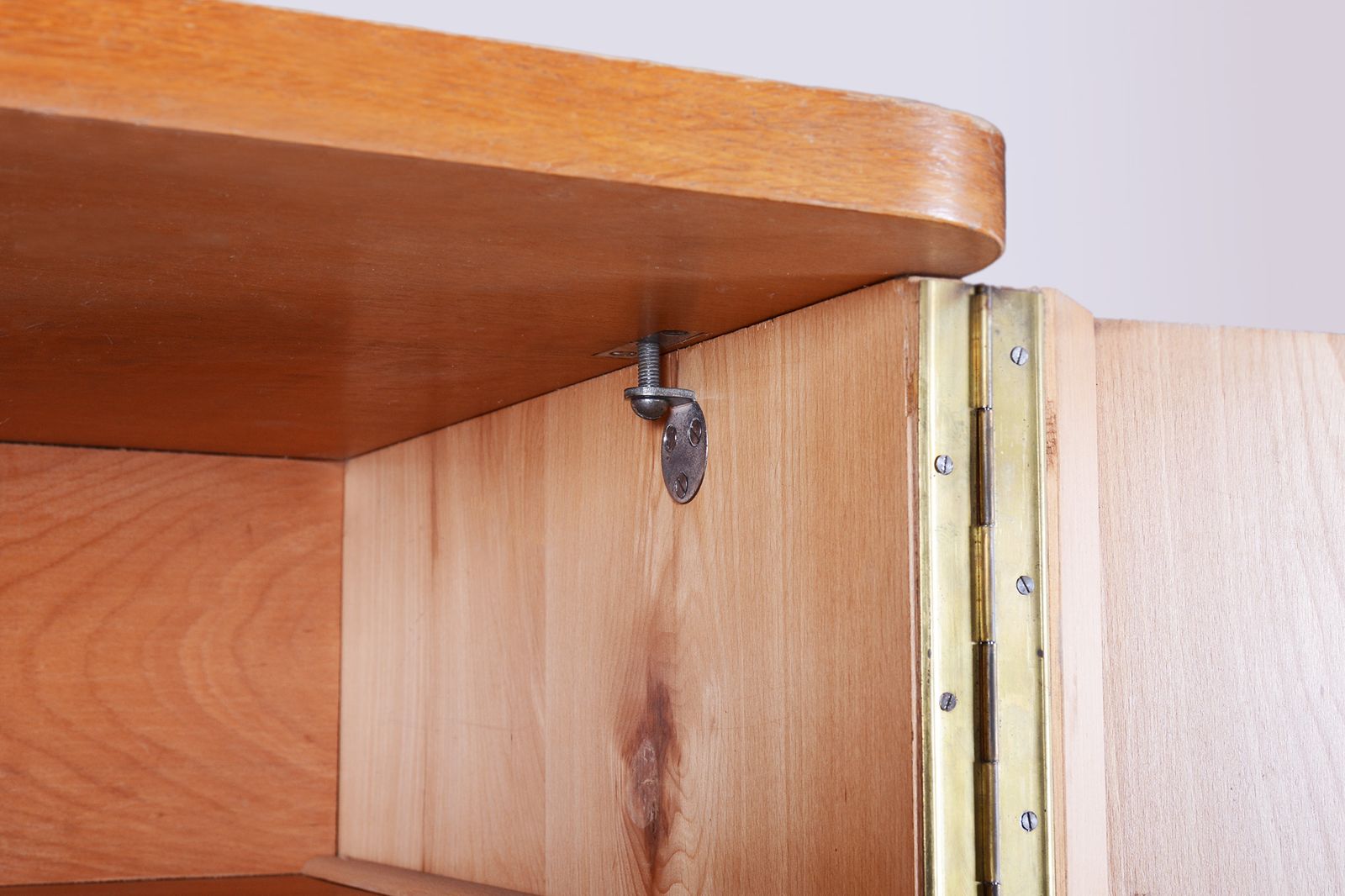 Restored Oak Bauhaus Wardrobe, Chrome Plated Steel, Czechia, 1930s photo furniture