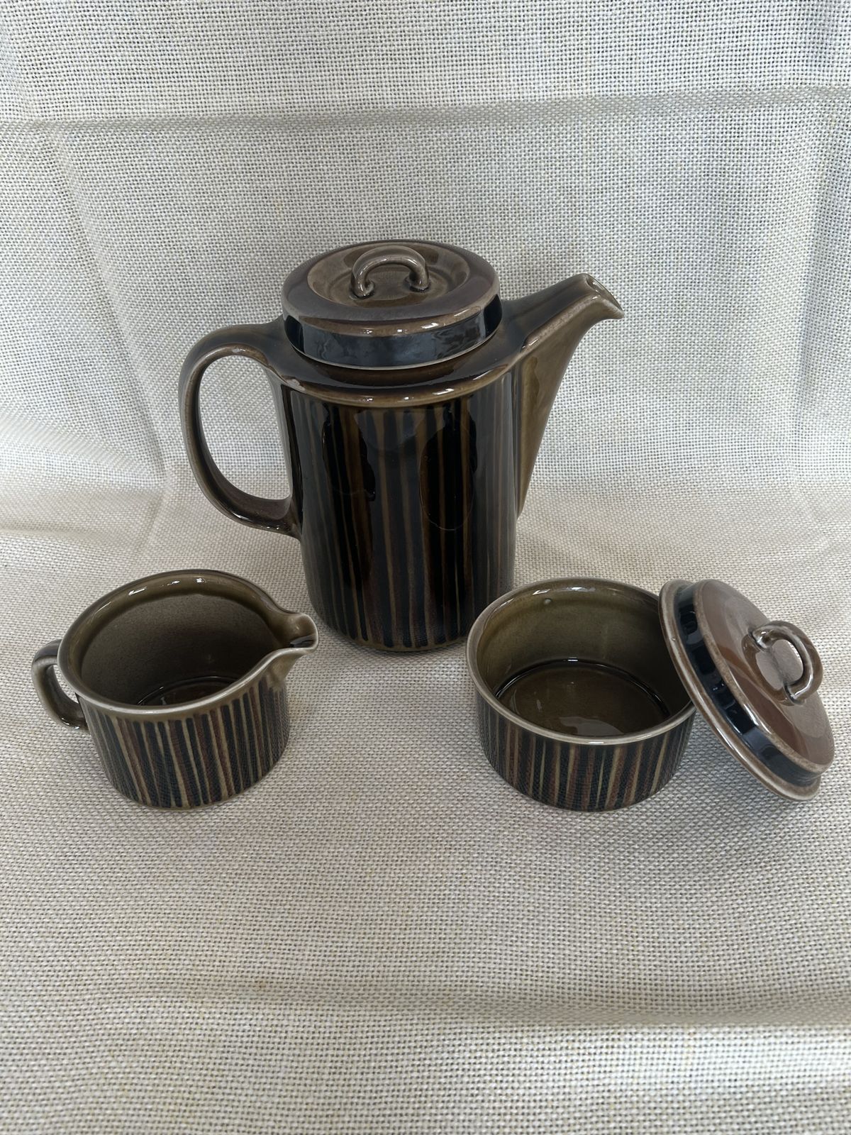 Arabia Finland Kosmos Gunvor Olin Grönqvist Ceramic Stoneware Set Green/Brown photo buy