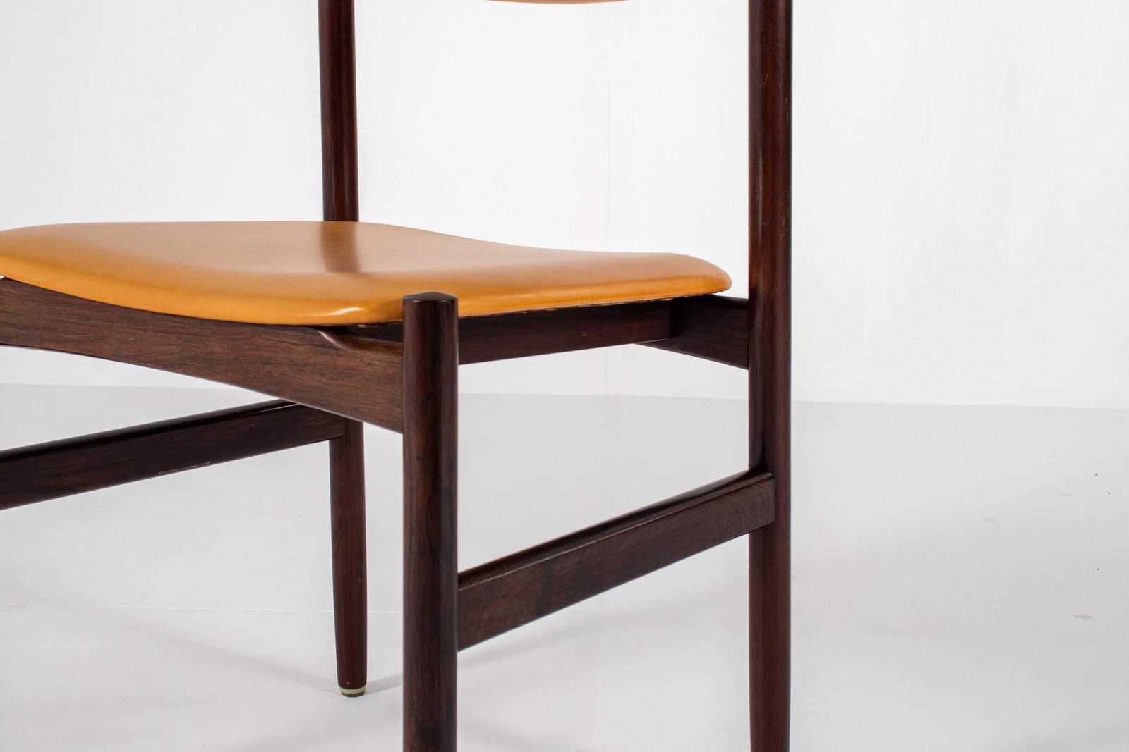 photo buy Set Of 6 Danish Mid Century Rosewood Dining Chairs With Yellow Skai, 1960s