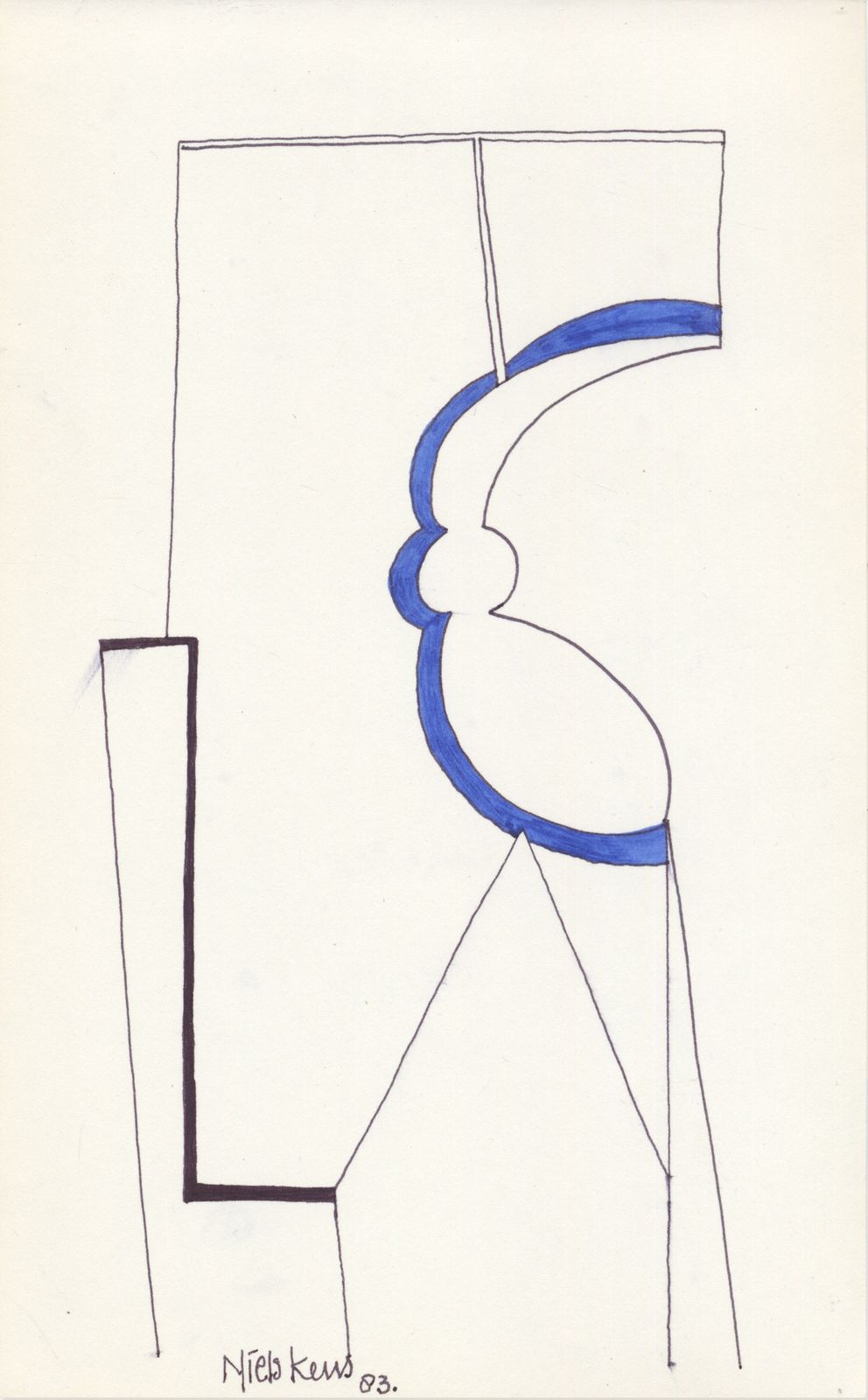 Original Late 20th Century Abstract Drawing By Important Dutch Sculptor photo furniture