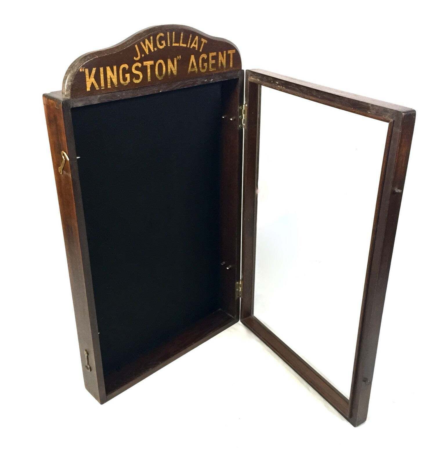 Antique Advertising Wooden Showcase Shop Display Sign Box J. W. Gilliat Kingston photo Home Decor