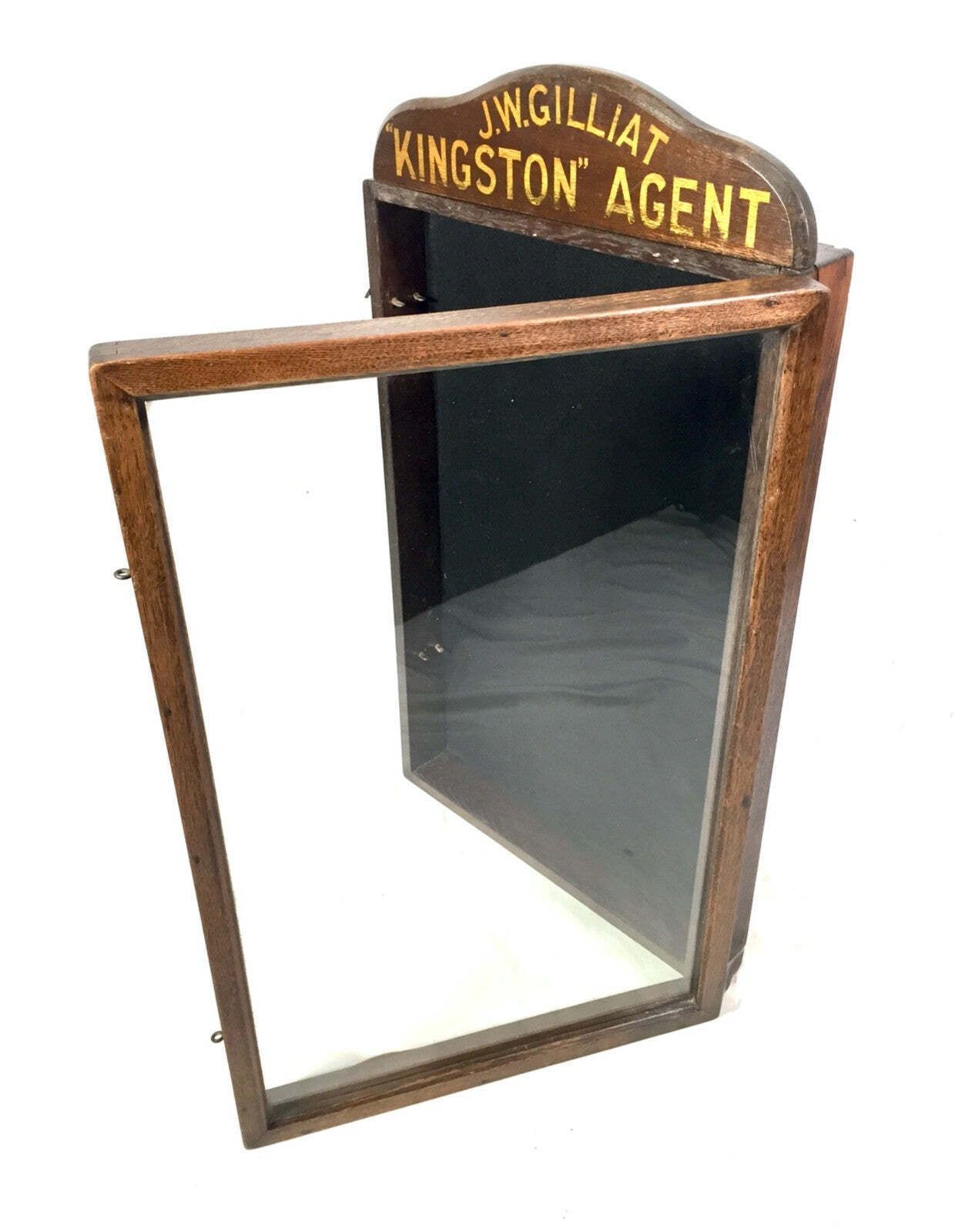 Antique Advertising Wooden Showcase Shop Display Sign Box J. W. Gilliat Kingston photo buy