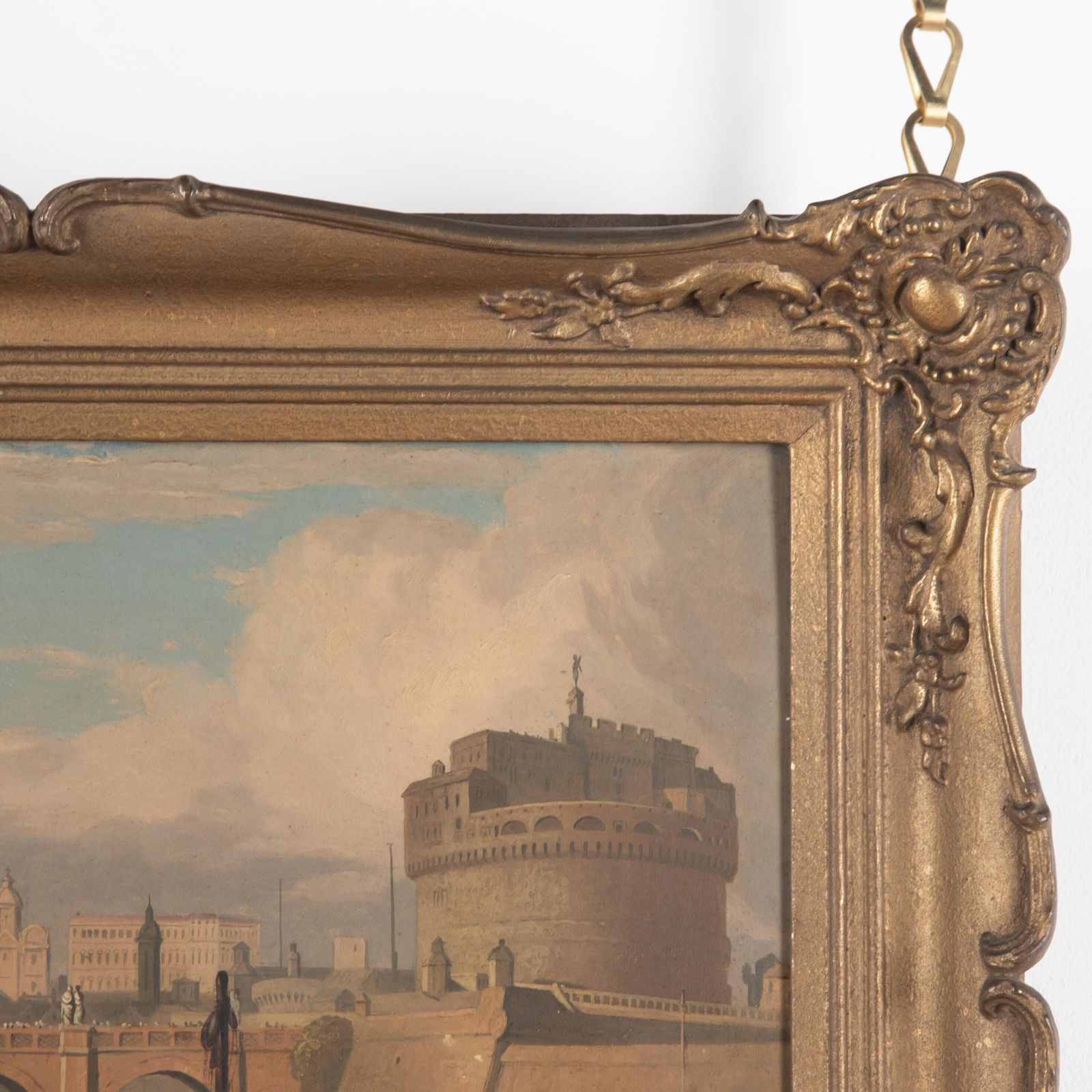 Early 19th Century Oil On Panel Of Rome photo Art