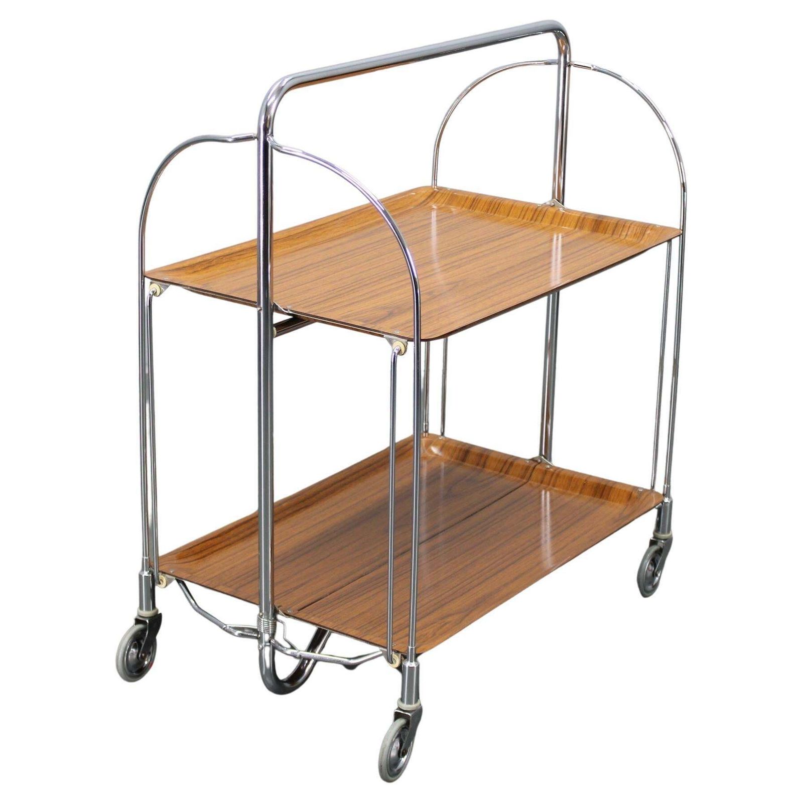 Mid-Century Opvouwbare Serveerwagen, Italië, jaren 1970