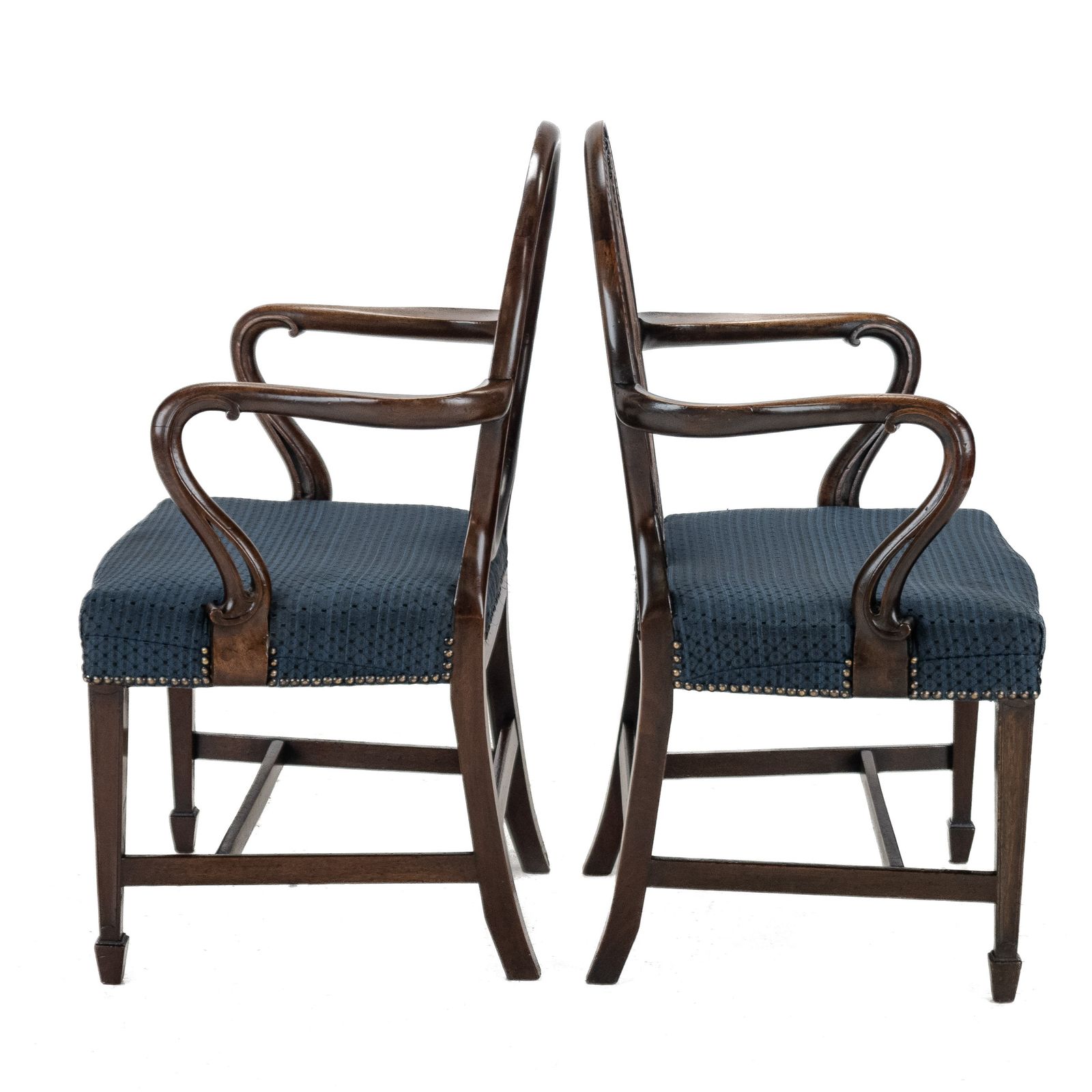 photo buy Pair Of Late 19th Century Mahogany Hepplewhite Style Armchairs (Carvers), C.1870