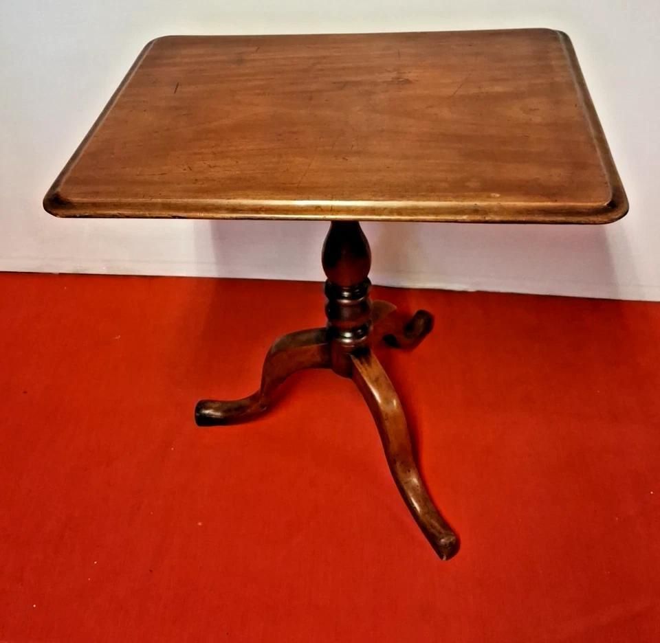 Antique Mahogany Tripod Table Tilt Action Side Plant Wine Games Tea Table photo furniture