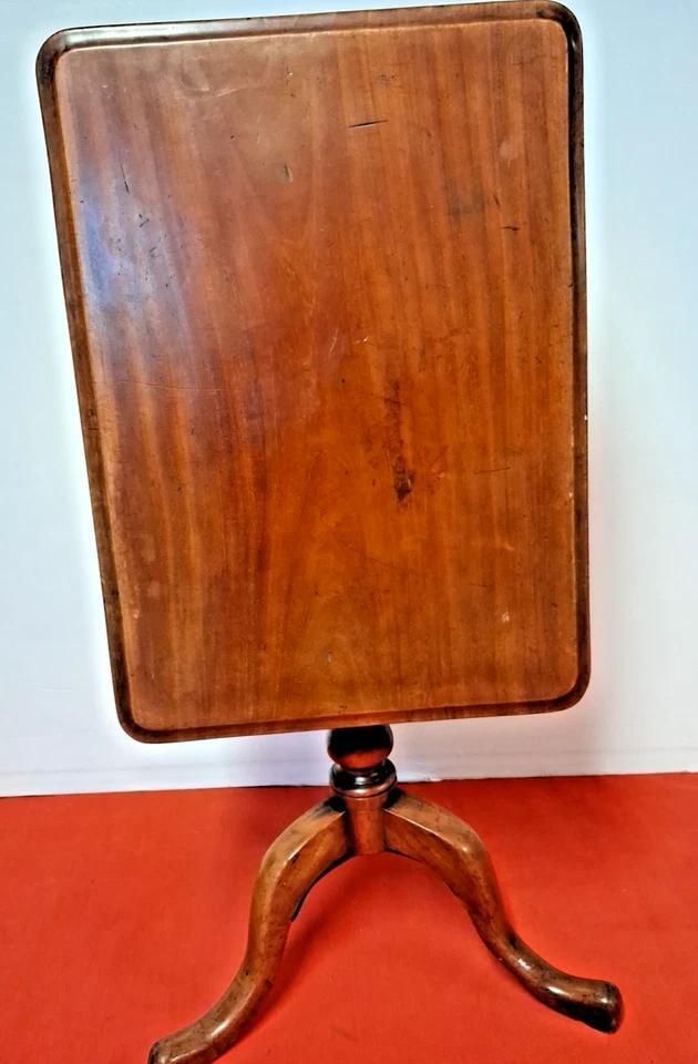 Antique Mahogany Tripod Table Tilt Action Side Plant Wine Games Tea Table photo for sale