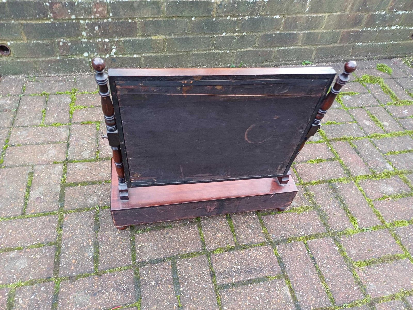 Beautifully Aged Antique 19th Century Mahogany Dressing Table Swing Mirror With Drawers Original Key Georgian Victorian photo vinterior