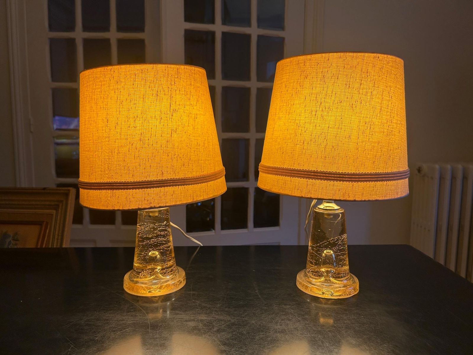 photo vintage Pair Of Aro Leuchten Resin Lamps, 1970