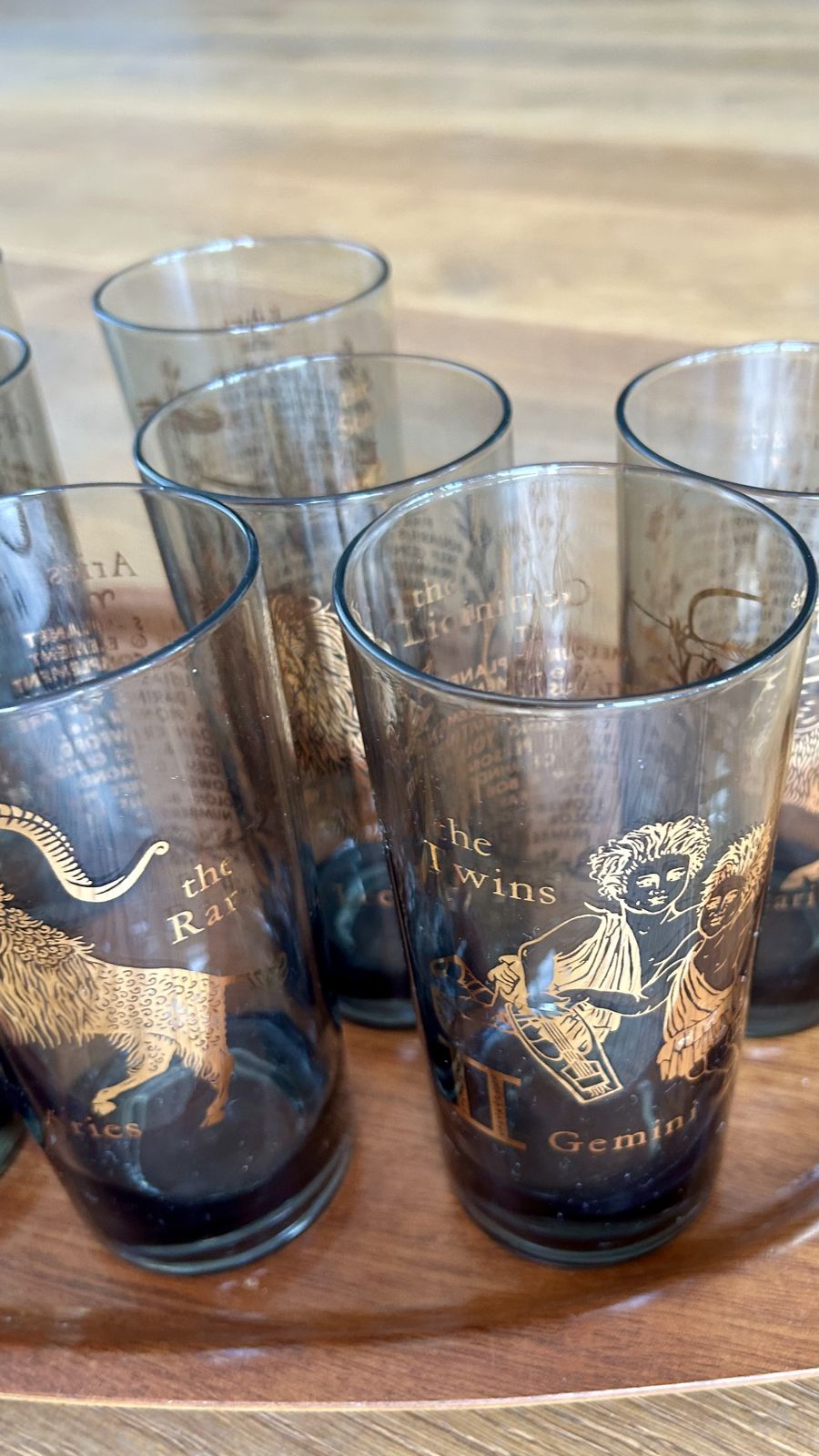 Rare Complete Set Federal Zodiac Hi Ball Glasses   All 12 Signs photo 110.0