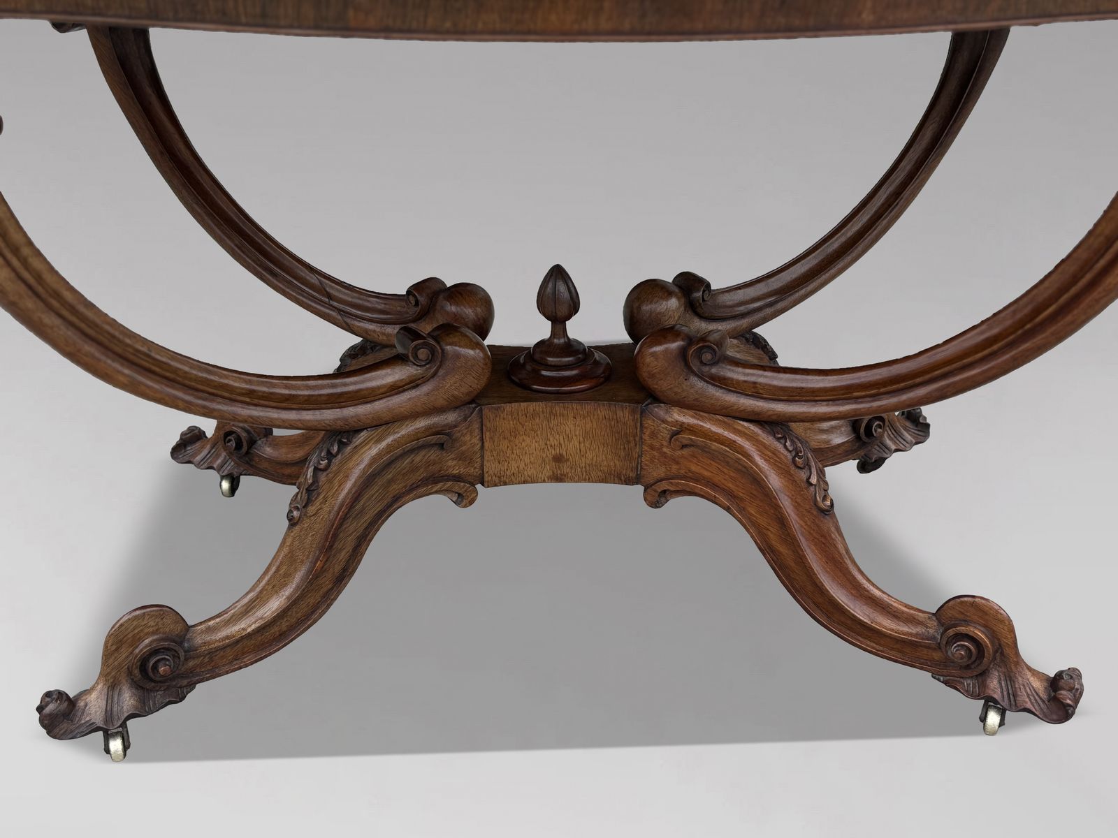 Mid 19th Century Victorian Period Burr Walnut Carved Centre Table photo for sale