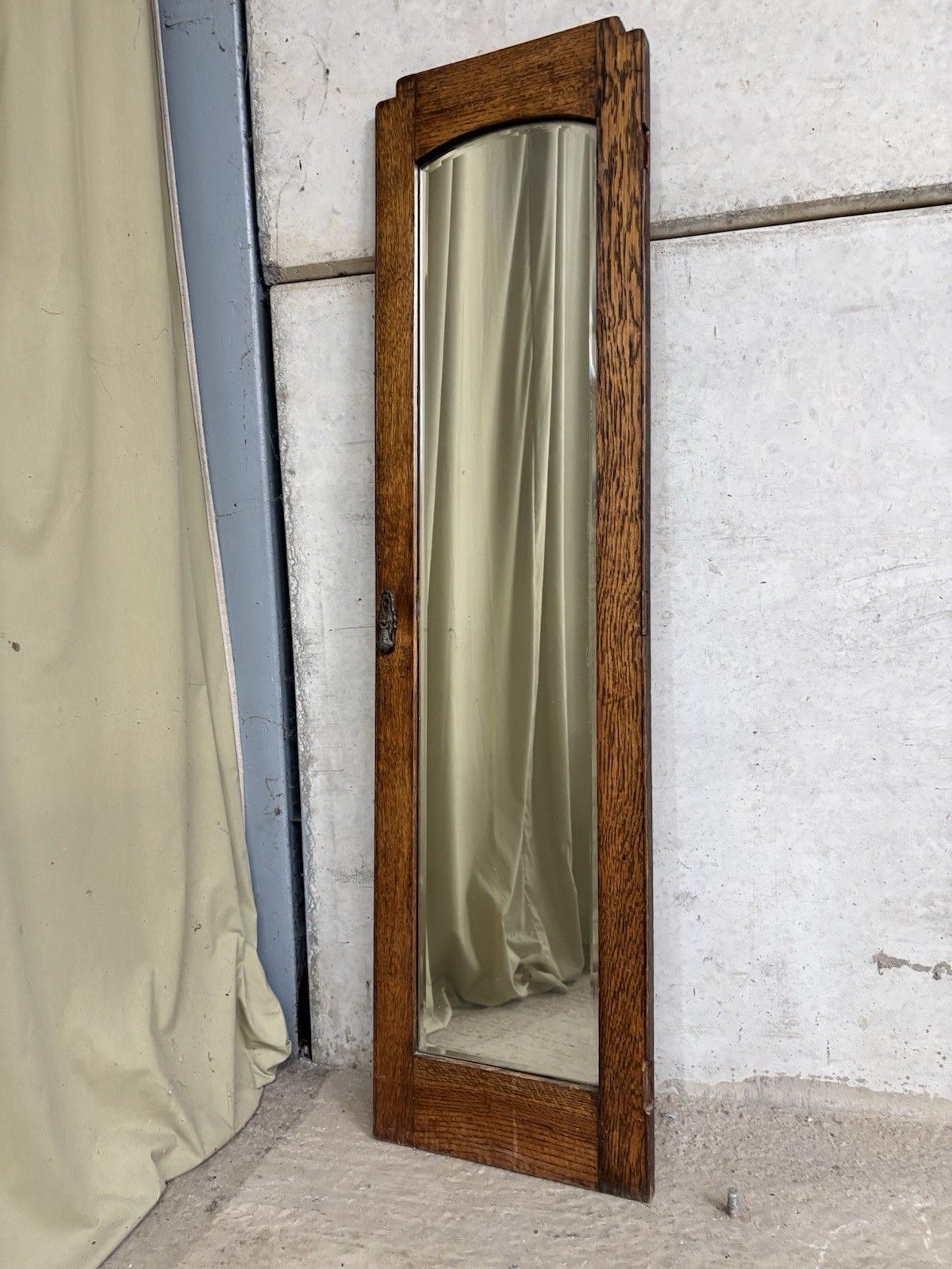 Vtg Early Mid Century Antique Haberdashery Shop Fitting Room Hallway Mirror R996 photo furniture