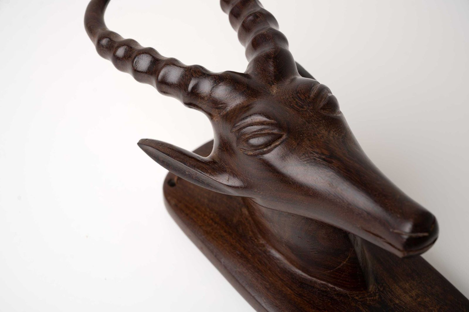 Mid Century African Wall Bust | Hand Carved Wooden African Sculpture photo for sale