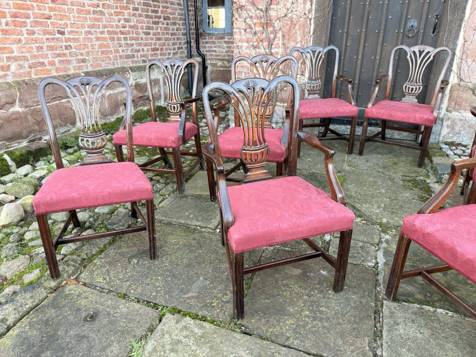 Chippendale Vintage Chairs Elbow Armchairs Diner Chairs X 12 Restoration 20th C photo vinterior