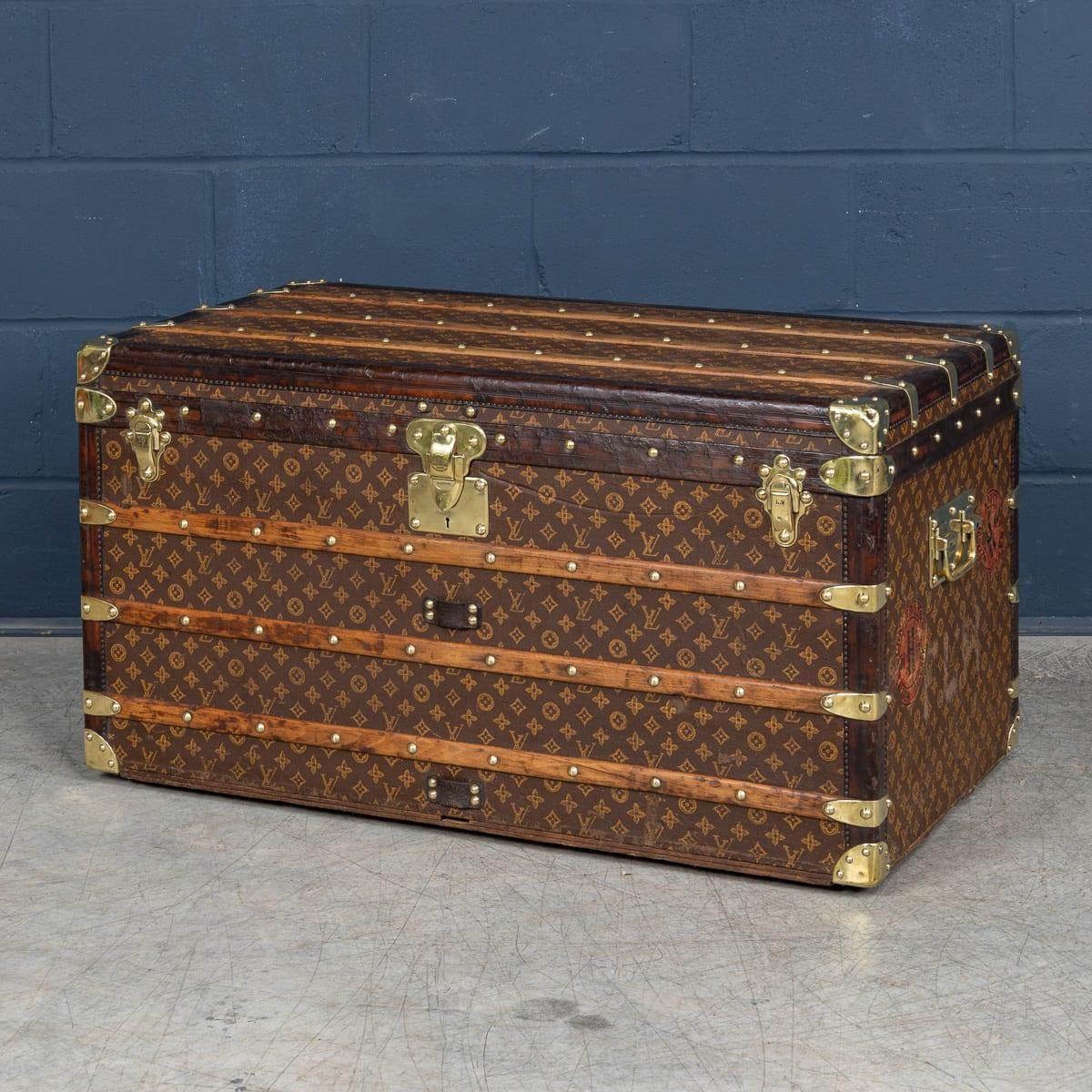 Antique 19th Century Louis Vuitton Trunk In Woven Monogram Canvas, France C.1896 photo furniture